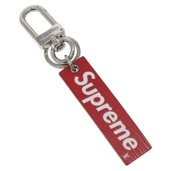 LOUIS VUITTON Epi LV × Supreme Downtown Tab Charm Charm Red MP2074 Auth 128812 - Picture 1 of 9